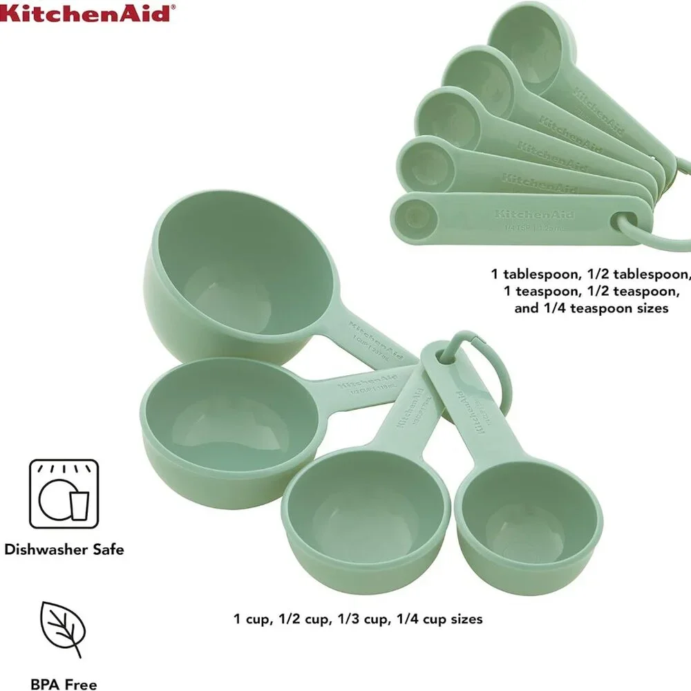 Jadeite Green 9‎ Piece Kitchen Measuring Set
